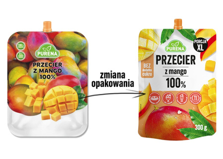 Przecier z mango 100% bez cukru PURENA – tropikalna esencja w saszetce 300g