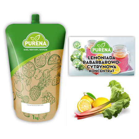 Lemoniada Rabarbar-Cytryna Koncentrat 1 kg – 47% soków, bez konserwantów, na 6 L