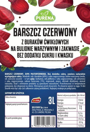 Zestaw Świąteczny 3× Barszcz Czerwony PURENA 3L – tradycja na dłużej