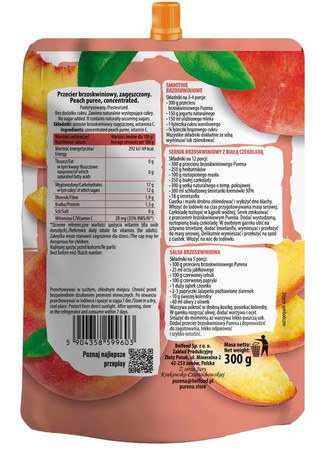 Mus brzoskwiniowy 100% Purena bez cukru – 300g doypack
