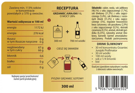 Grzaniec Jurajski 300ml – koncentrat bezalkoholowy o zimowym aromacie śliwek i przypraw