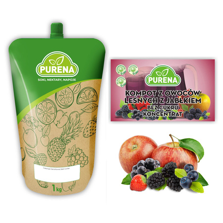 Kompot owoce leśne bez cukru Purena – koncentrat 1 kg na 10 l