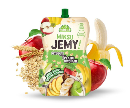 Naturalna Przekąska miksuJEMY – Gruszka, Banan & Płatki Owsiane 180g