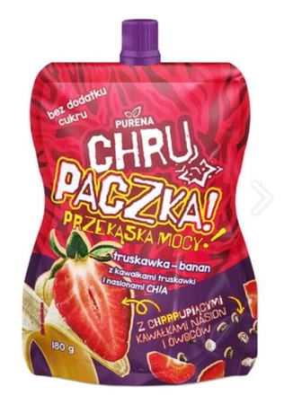 Chrupaczka truskawka-banan z kawałkami truskawki i nasionami chia 180 g