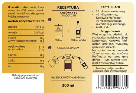 KAWÓWKA 300ml – baza do drinków o intensywnym aromacie kawy do drinków i likierów