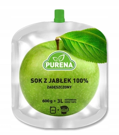 Sok jabłkowy 100% zagęszczony 600g na 3l