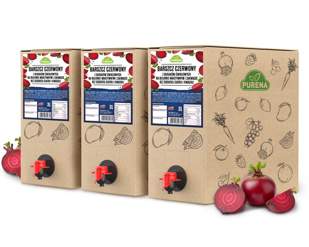 Zestaw Świąteczny 3× Barszcz Czerwony PURENA 3L – tradycja na dłużej