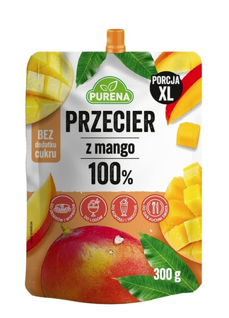 Przecier z mango 100% bez cukru PURENA – tropikalna esencja w saszetce 300g