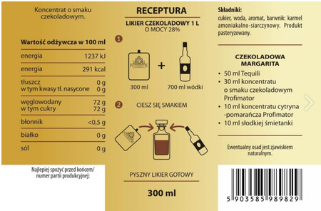 Czekoladowy koncentrat PROFIMATOR 300ml – baza do likierów, drinków i deserów
