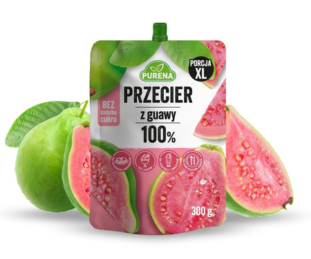 Guawa 100% bez cukru PURENA – naturalny przecier owocowy w saszetce 300g