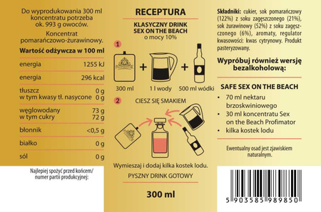 SEX ON THE BEACH 300ml – bezalkoholowa baza do tropikalnych drinków