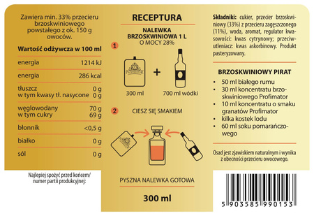 Koncentrat brzoskwiniowy 300ml – baza do owocowych drinków i koktajli